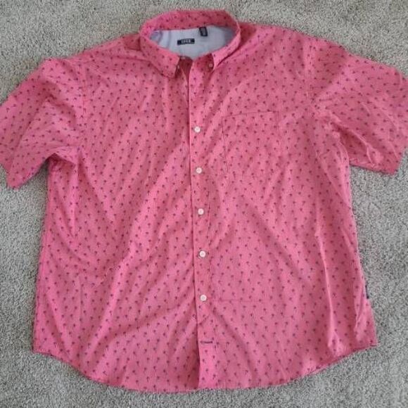 Izod 2XLT PALM PRINT BUTTON UP - Picture 1 of 3